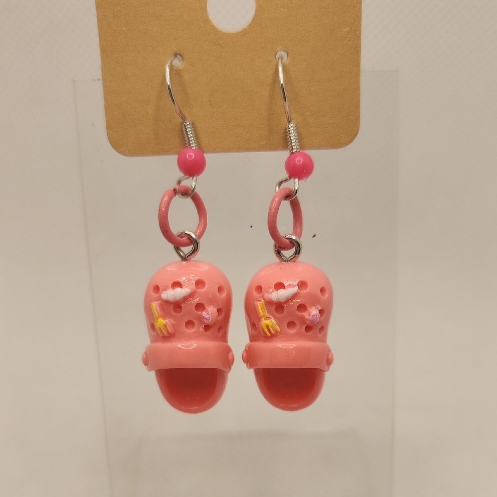 Pink Croc Earrings